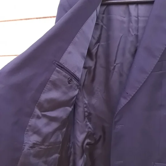 ANDREW CARRINGTON Dark Blue 2 Button Men's Jacket Sz 42R 100% Wool Made In Italy